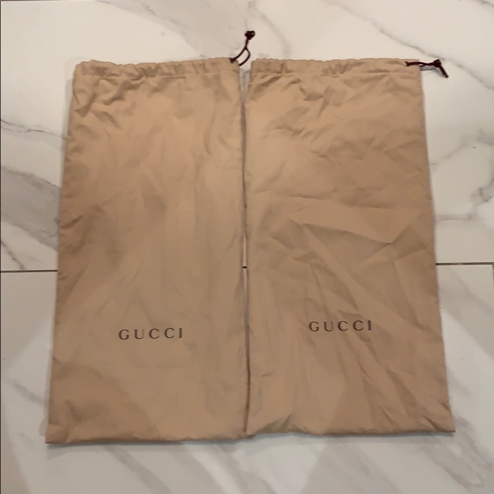 TWO Gucci shoe dust bags